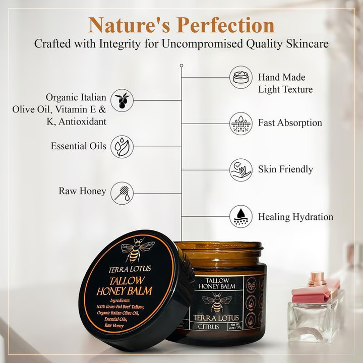 Beef Tallow and Honey Balm for Skin