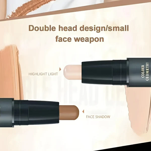 2 Color Double Natural Stereoscopic Highlighter Concealer Stick