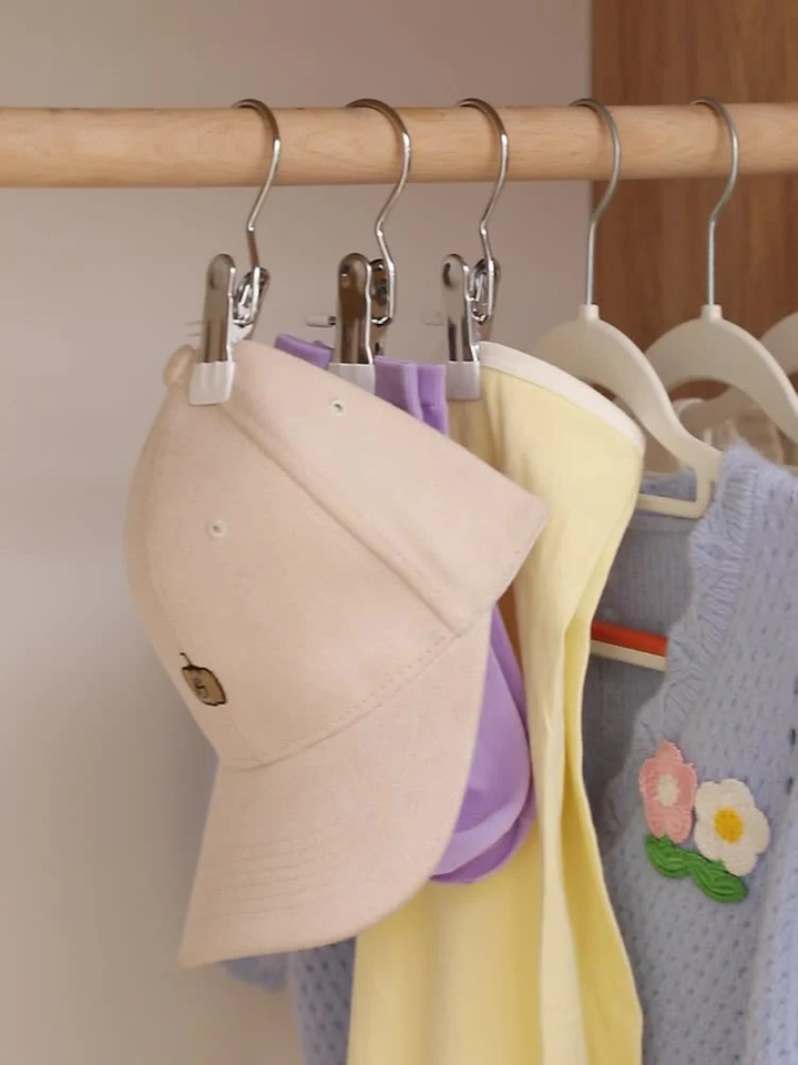 Anti rust Clip Space saving Clothespin Hat Pants Storage Hanging Travel Hook