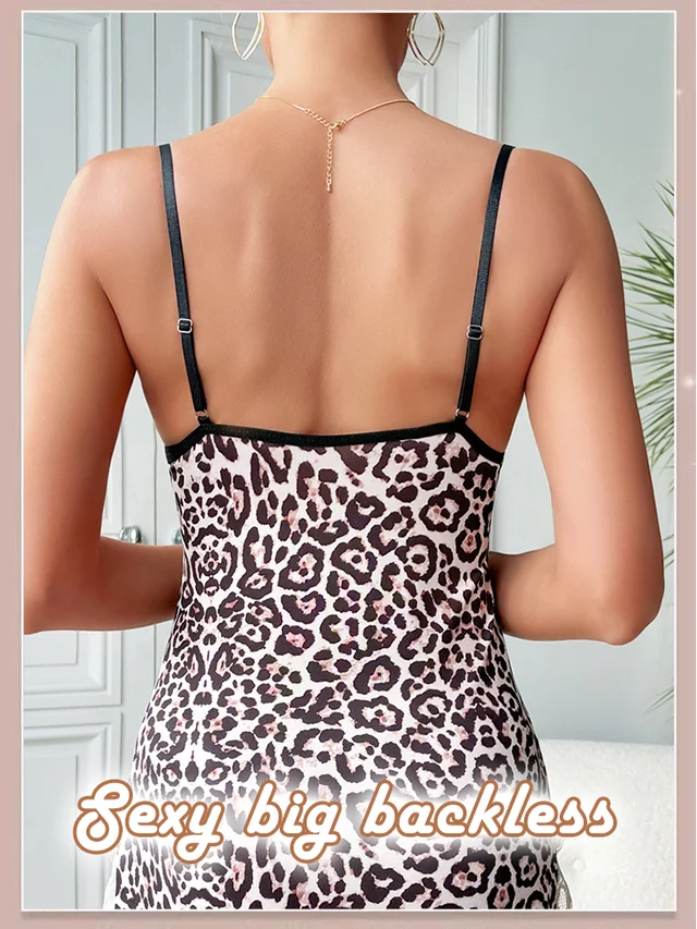 Leopard Print Sexy Cami Nightgown