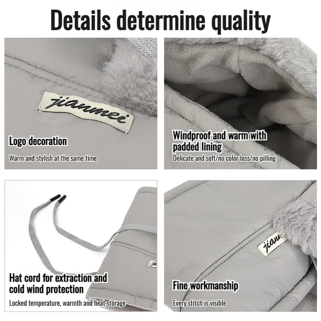 Cycling hat padded and thickened windproof winter warm cap