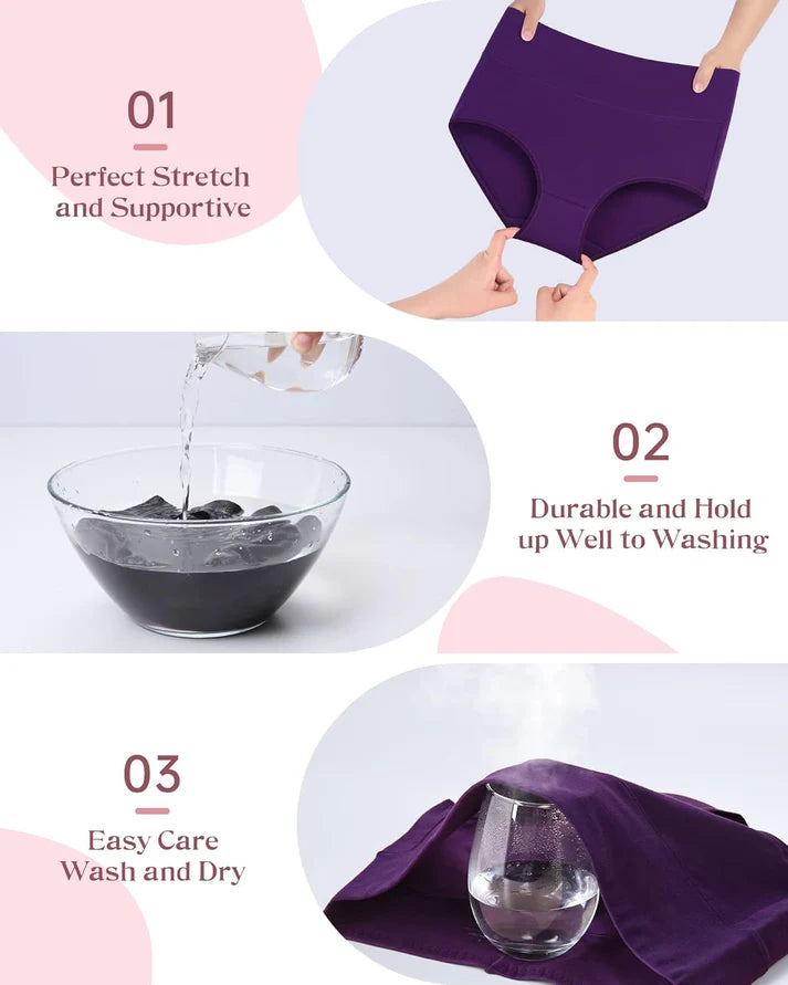 Plus Size High Waist Hip Lifting Cotton Panties for Women