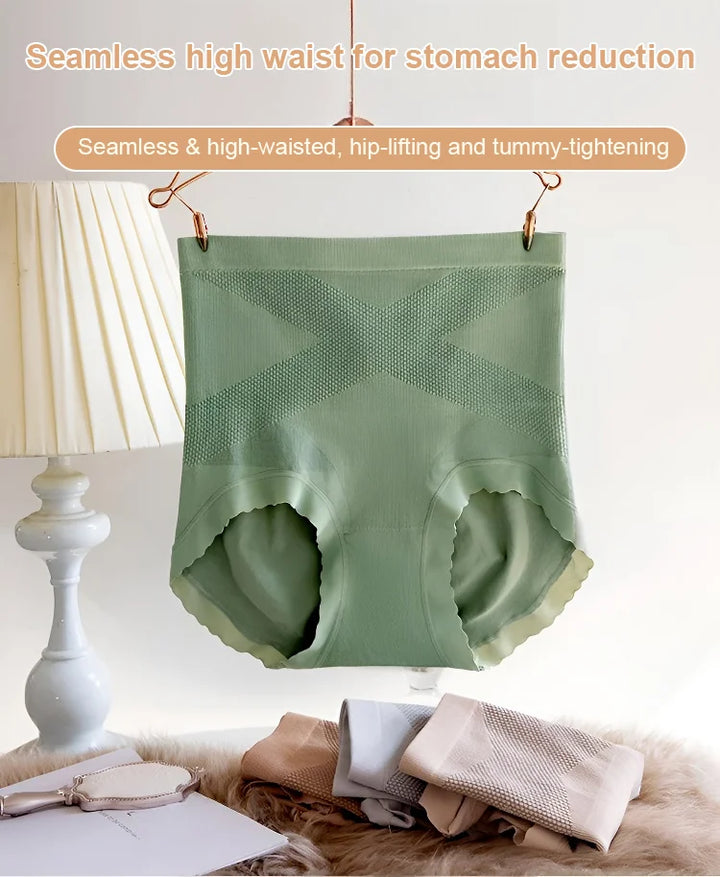 [ Antibacterial Mulberry Silk] High-waisted Tummy Control Shaping Briefs for Women