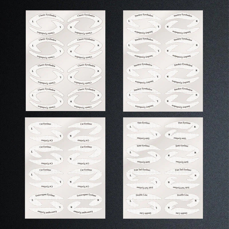 Eyeshadow/eyeliner makeup template stickers
