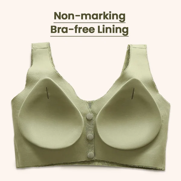 Lace jacquard front button plus size comfortable bra