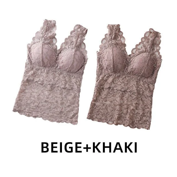 💖Last Day 49% OFF💖Long Lace Beauty Back Undershirt