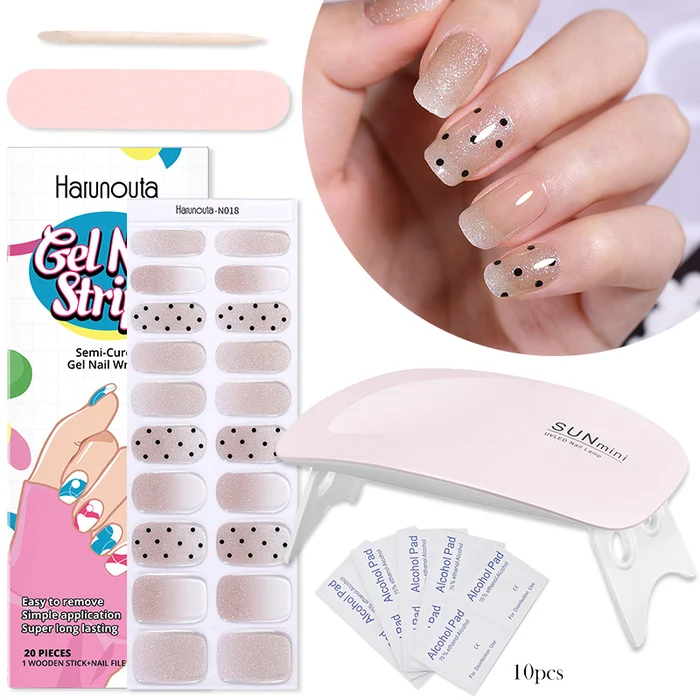 HOT SALE💅Gel Nail Stickers UV Lamp Set