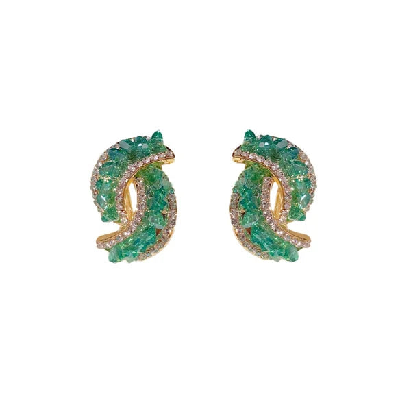 💖Mothers Day Promotion 49% Off -💕Fashion Cross Green Crystal Earrings