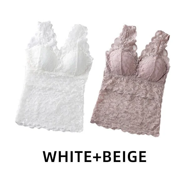 💖Last Day 49% OFF💖Long Lace Beauty Back Undershirt