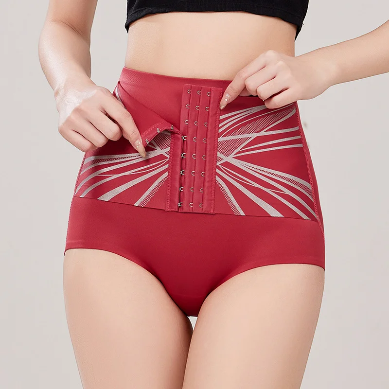 Fashionable waist buttoned tummy shaving pants
