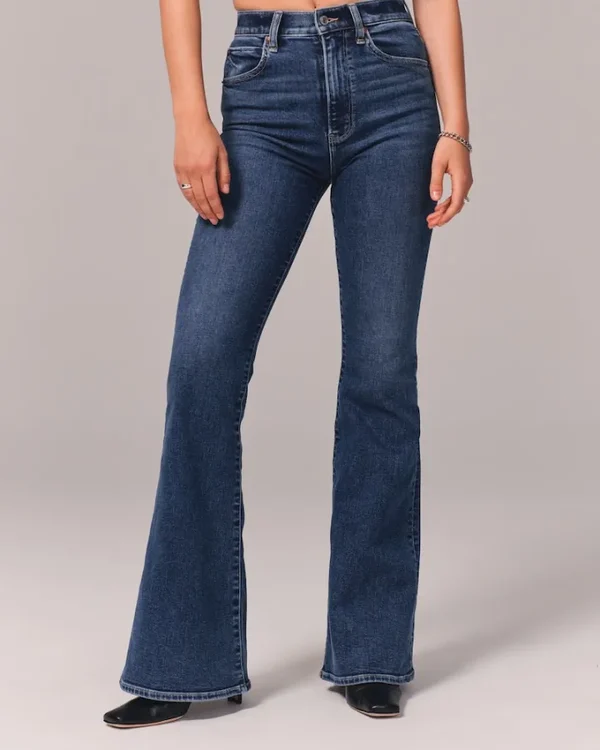 Womens 2024 Summer Ultra High Rise Stretch Flare Jean