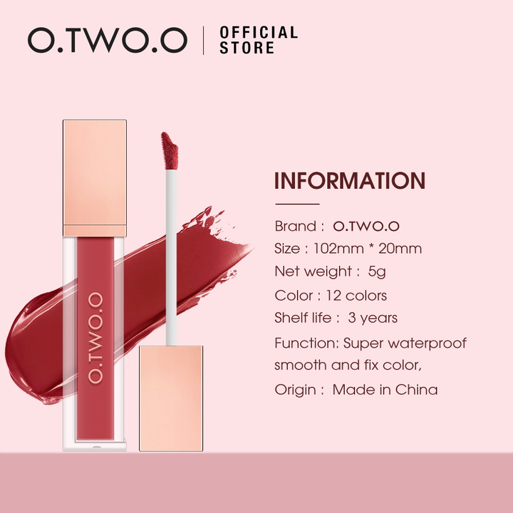 12 Colors Waterproof Lightweight Long-lasting Matte Lip Stain