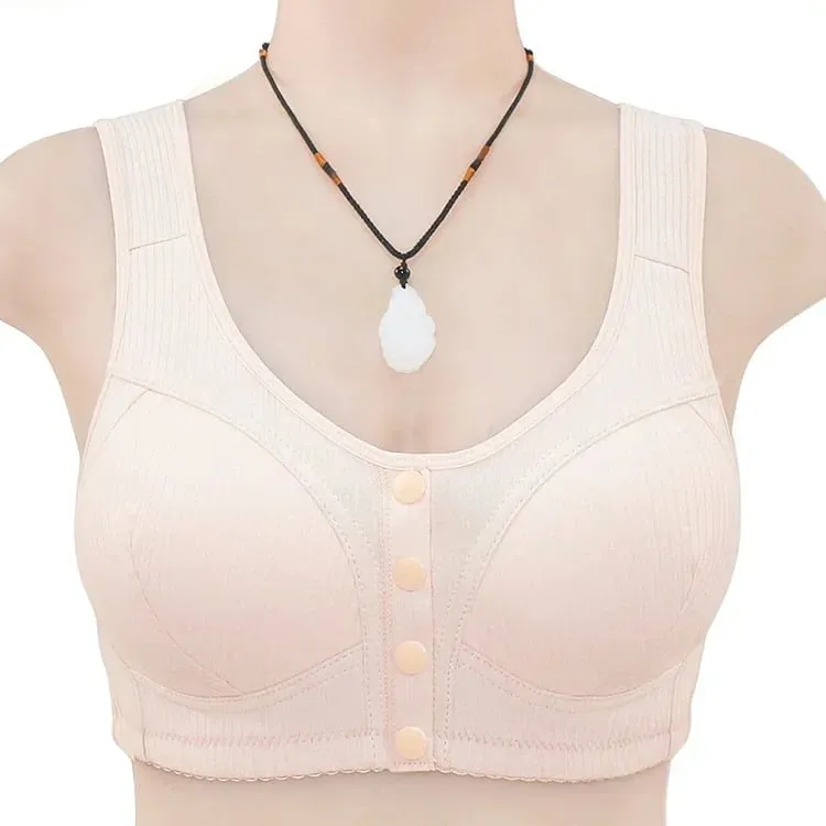 COMFORTABLE FRONT CLOSURE WIRELESS PLUS SIZE BUTTON BRA