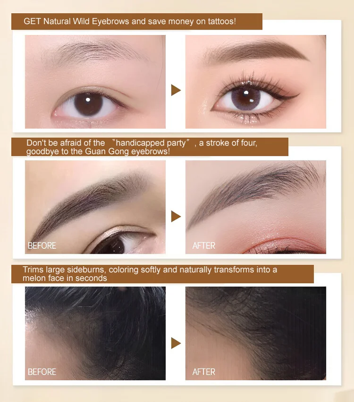 Waterproof sweat-proof and non-smudging four-pronged eyebrow pencil