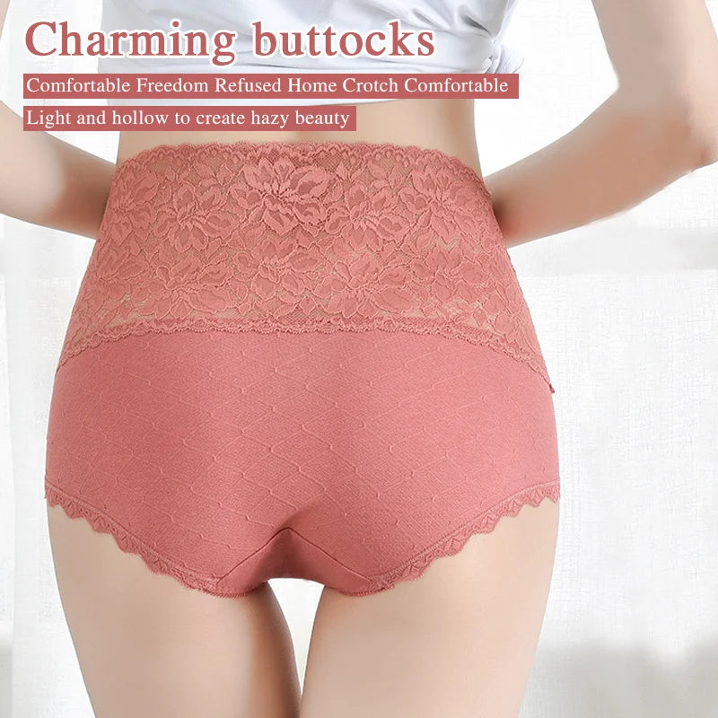 [ Pay 1 Get 3PCS ]🌸Hot style Lace+Cotton Anti-Side Leakage Panty