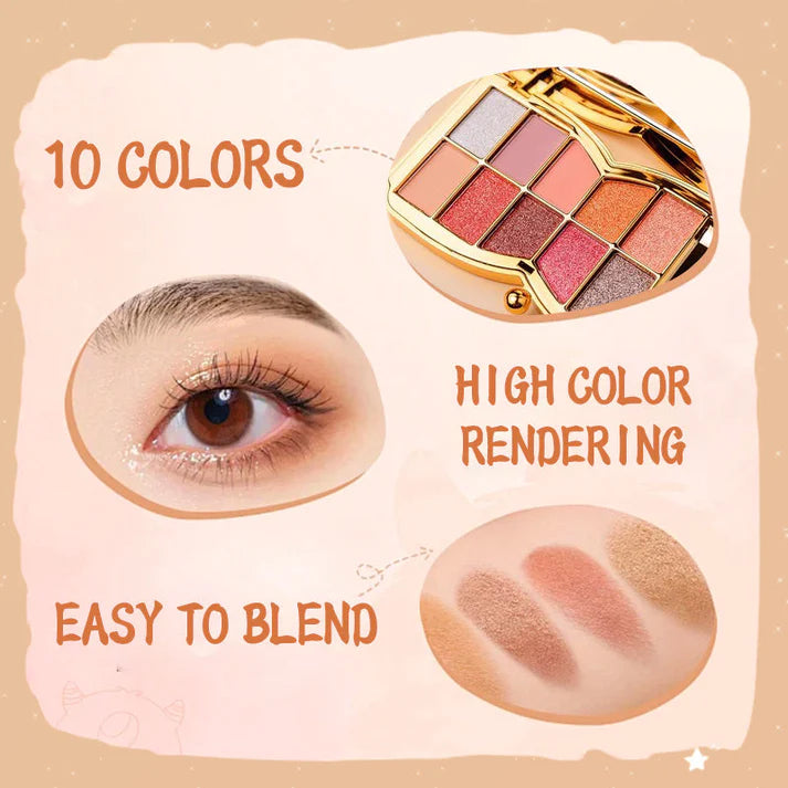 Ideal Gift - 10 Colors Glitter Eyeshadow Palette