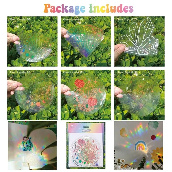 Adsorption Rainbow Glass Window Stickers