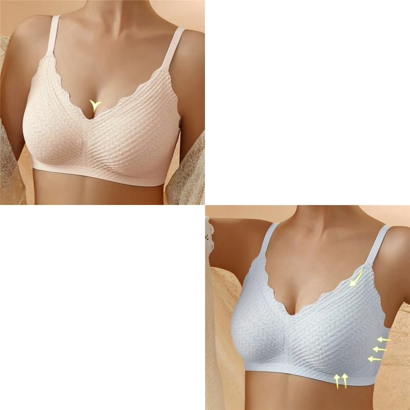🔥Hot Sell🔥⏰LAST DAY 50% OFF⏰Transpirable Ice Silk Wireless Push Up Plus Size Bra