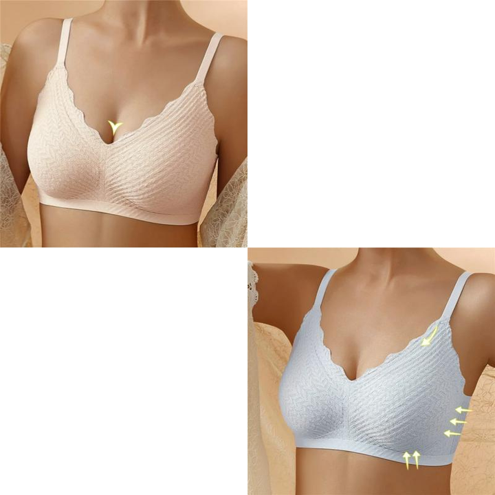 🔥Hot Sell🔥⏰LAST DAY 50% OFF⏰Transpirable Ice Silk Wireless Push Up Plus Size Bra