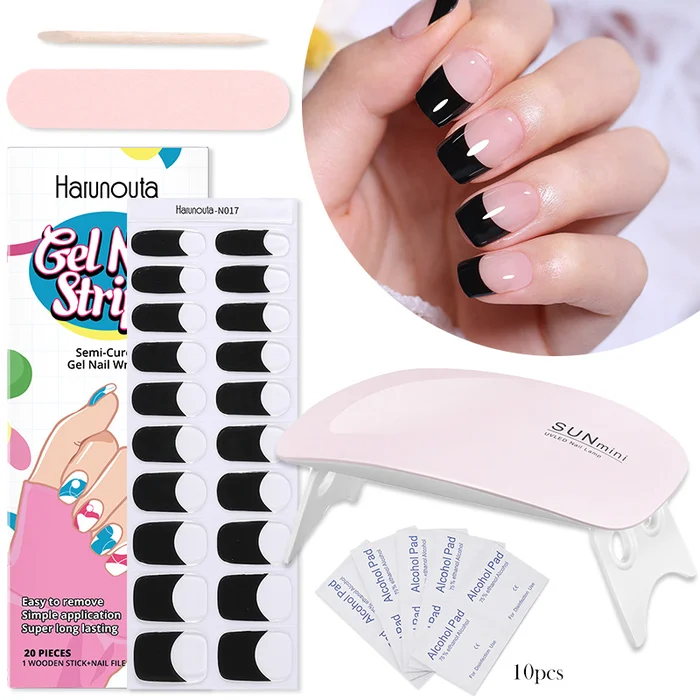 HOT SALE💅Gel Nail Stickers UV Lamp Set