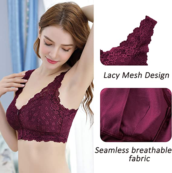 underwireless Floral Lace Bralette for Women