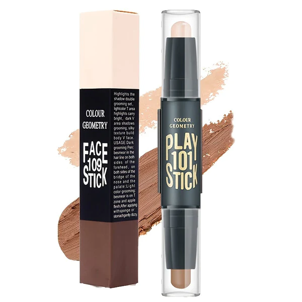 2 Color Double Natural Stereoscopic Highlighter Concealer Stick
