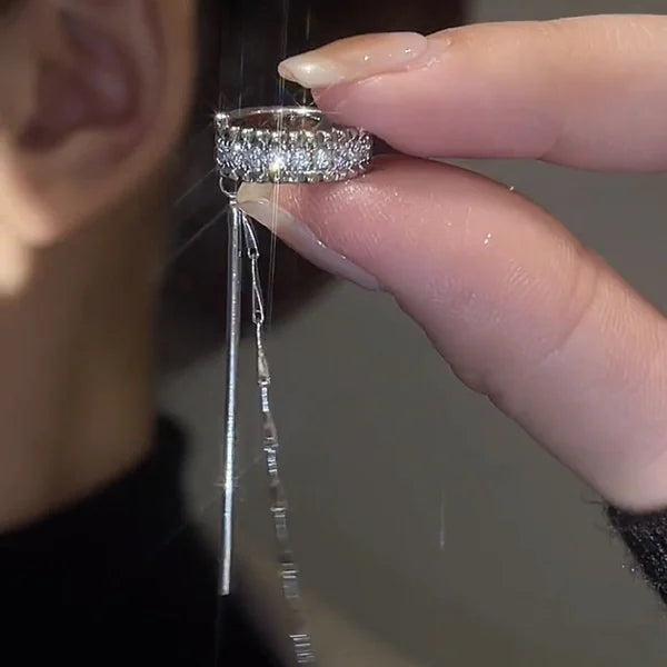 🔥Cube molecular tassel long ear clip🔥