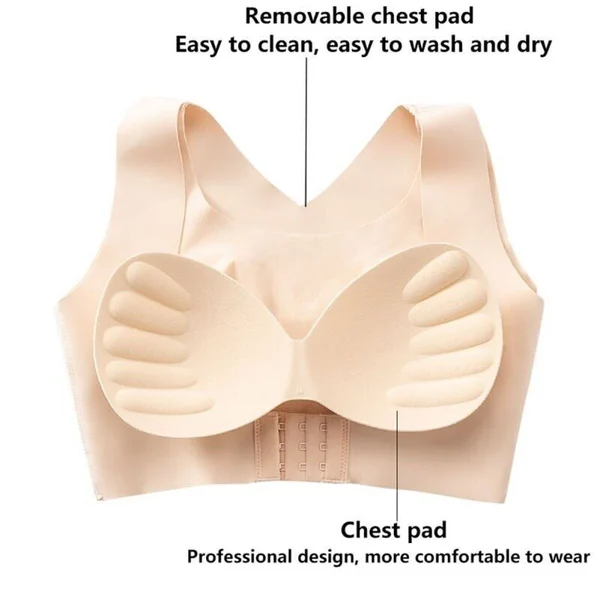 2PCS Unwired Front Buckle Push Up Adjustable Seamless Tank Bra