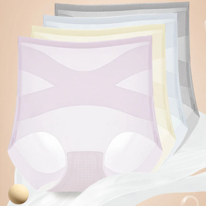 Womens High-waist Breathable Ultra-thin Panties with Tummy-control  Hip-lifting