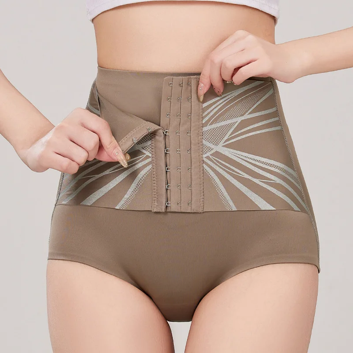 Fashionable waist buttoned tummy shaving pants
