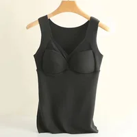 Thermal vest undershirt with built-in bra