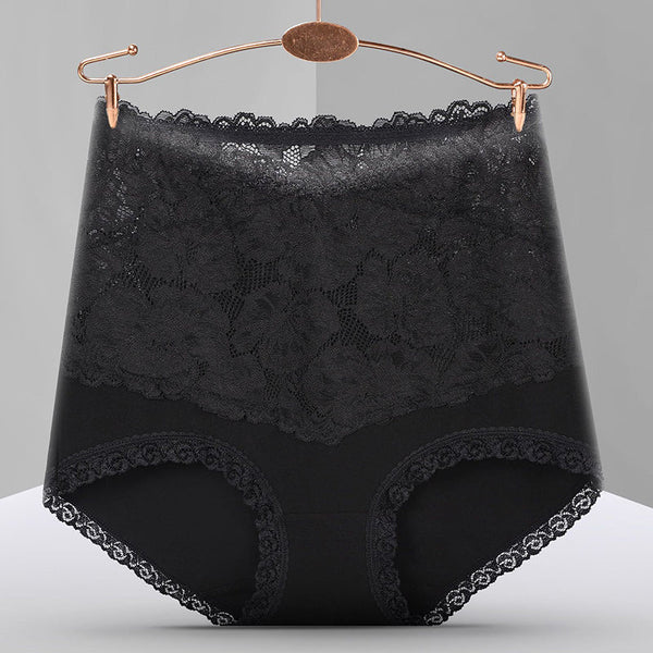 Womens Sexy Lace High-Waist Cotton Panties