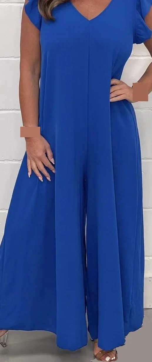 2024 SUMMER NEW RUFFLED WIDE LEG CASUAL JUMPSUIT