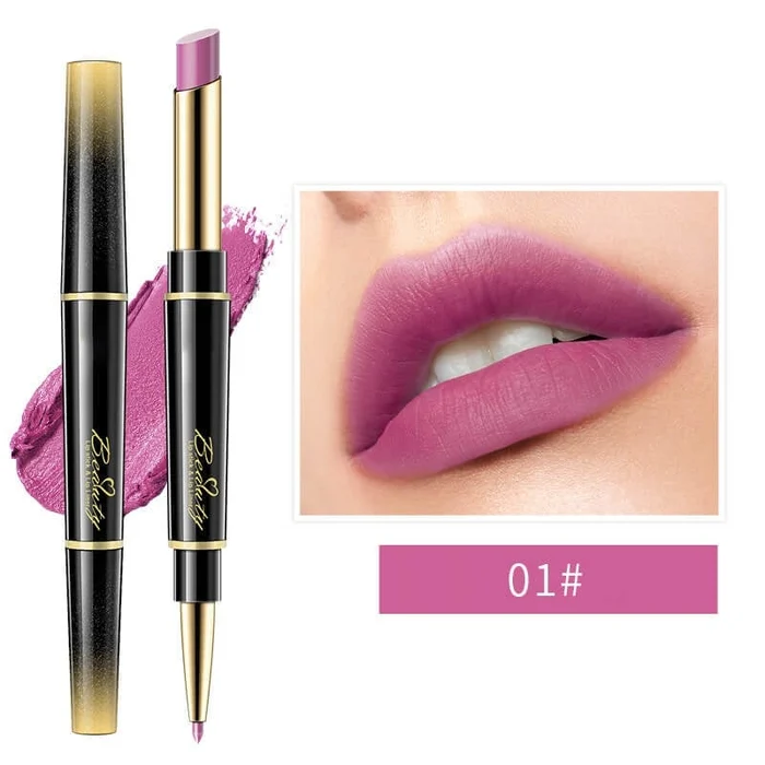 🔥Last Day 49% OFF-Double ended Lipstick Automatic Lip Liner Matte Waterproof Non fading Non stick Lipstick
