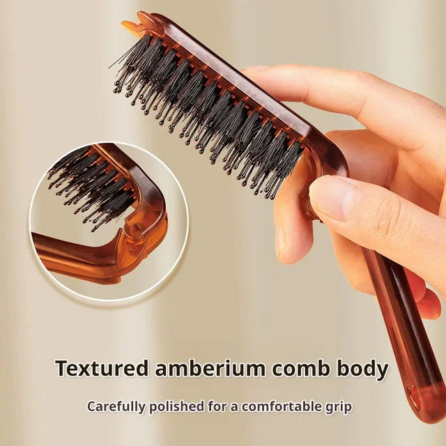 Folding boar bristle comb