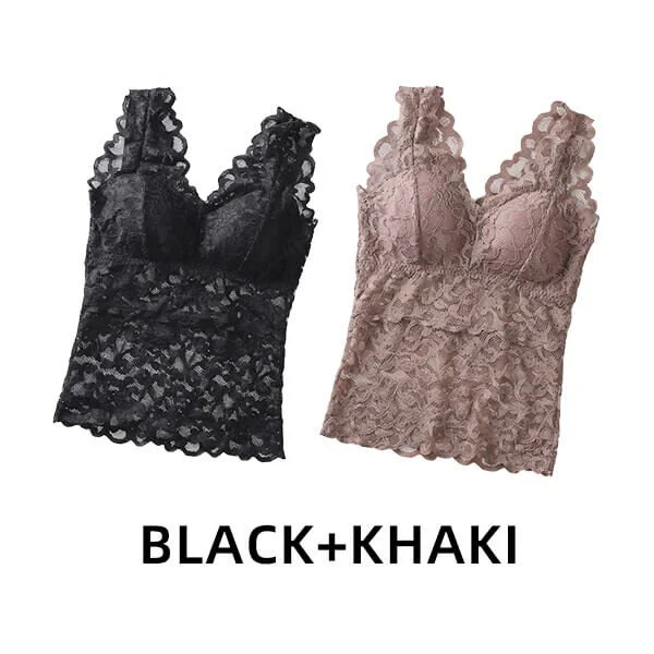 💖Last Day 49% OFF💖Long Lace Beauty Back Undershirt