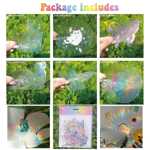 Adsorption Rainbow Glass Window Stickers