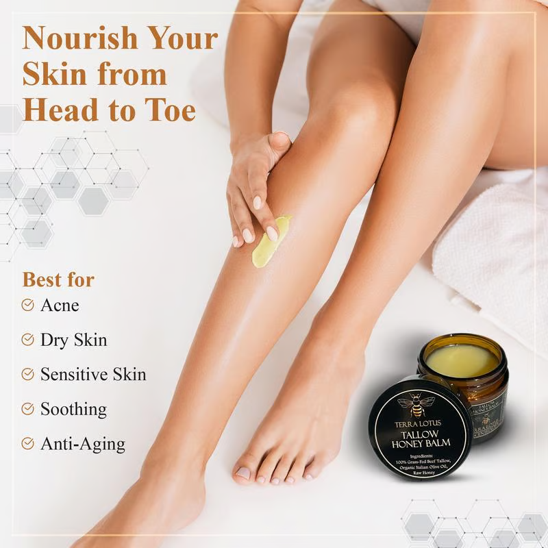 Beef Tallow and Honey Balm for Skin