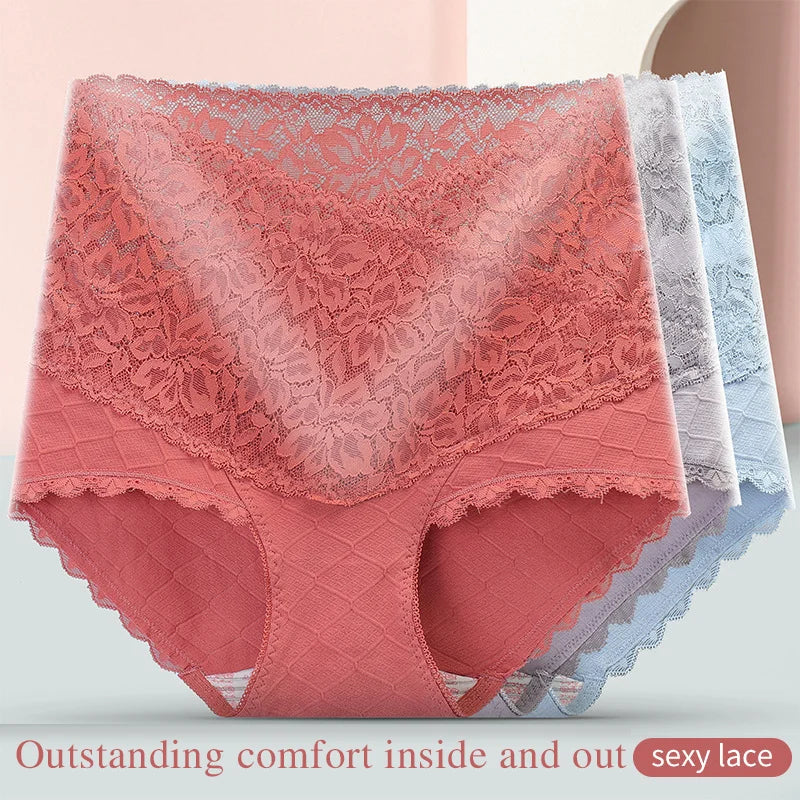 [ Pay 1 Get 3PCS ]🌸Hot style Lace+Cotton Anti-Side Leakage Panty