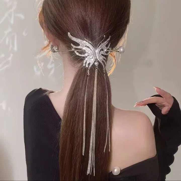 Butterfly Pearl Tassel Hairpin