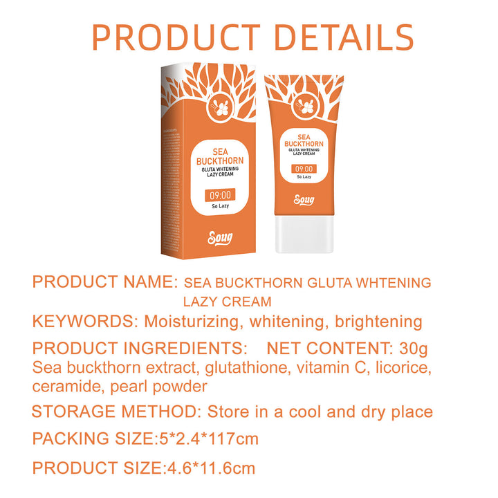 Seabuckthorn Glutamic Acid Lazy Skin Cream Moisturizing Brightening Lazy Cream