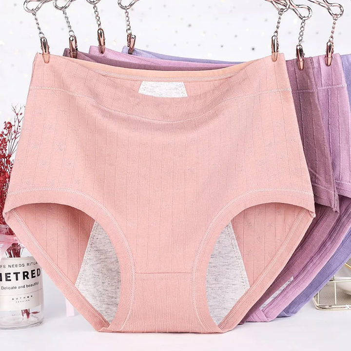 High waist plus size cotton antibacterial and hygroscopic physiological underwear