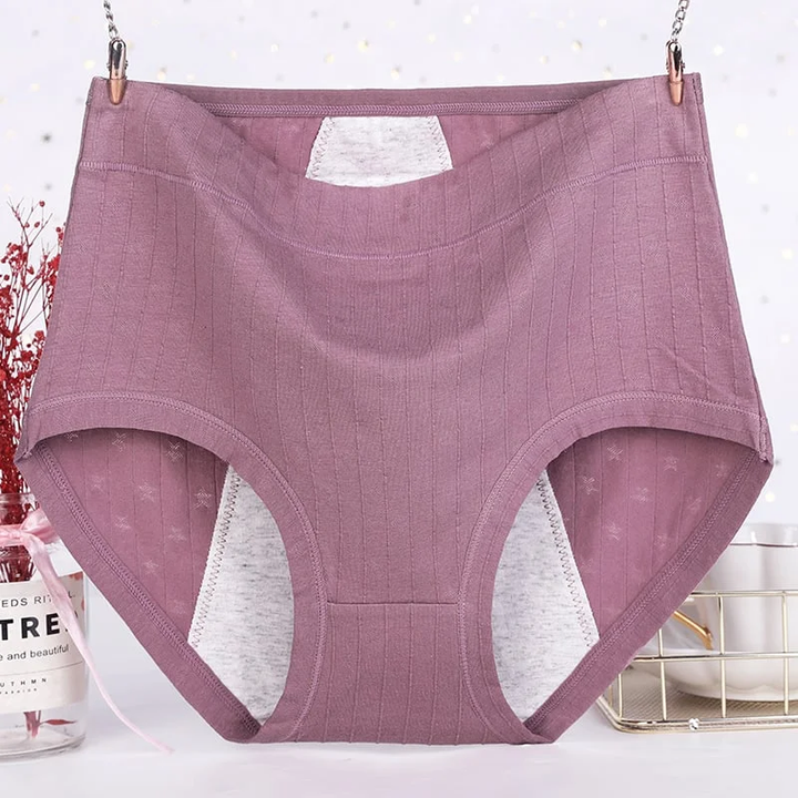 High waist plus size cotton antibacterial and hygroscopic physiological underwear