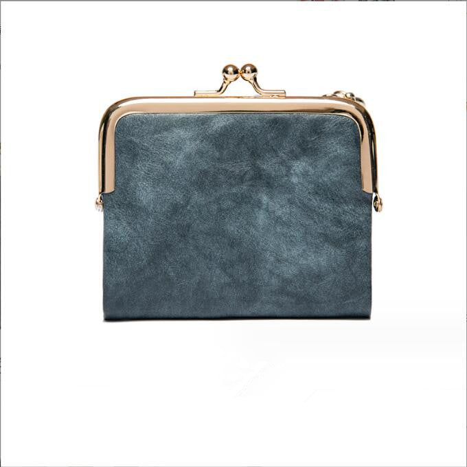 Cowhide Retro Short Wallet Women's Multifunctional Clip Coin Purse