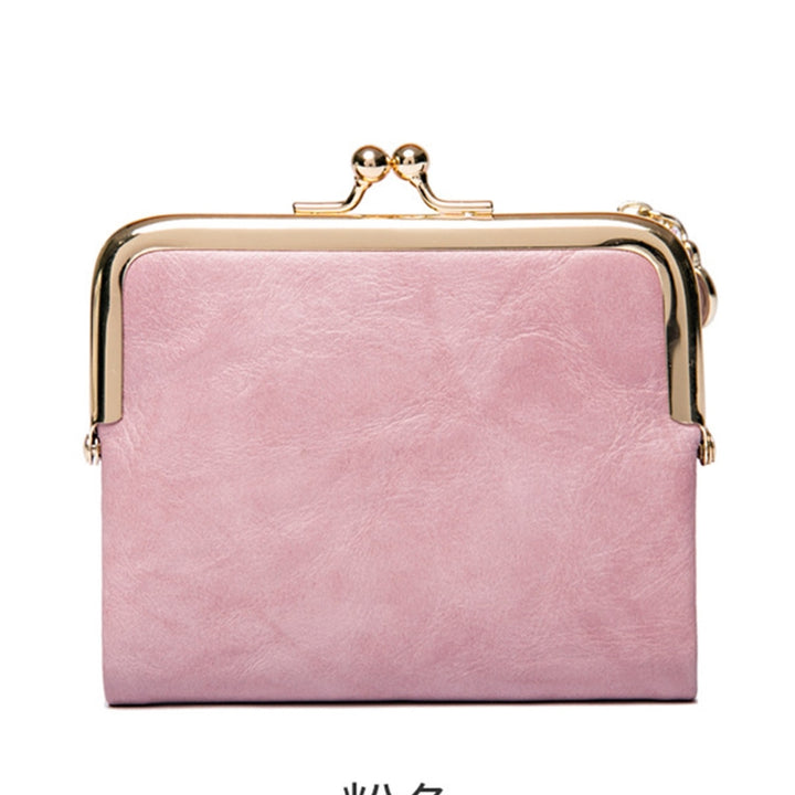 Cowhide Retro Short Wallet Women's Multifunctional Clip Coin Purse