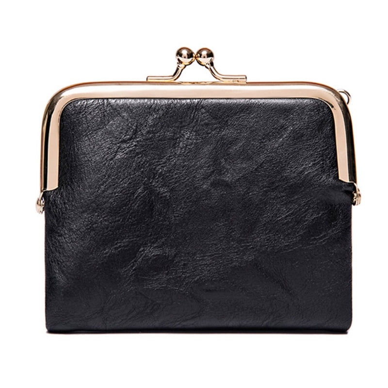 Cowhide Retro Short Wallet Women's Multifunctional Clip Coin Purse