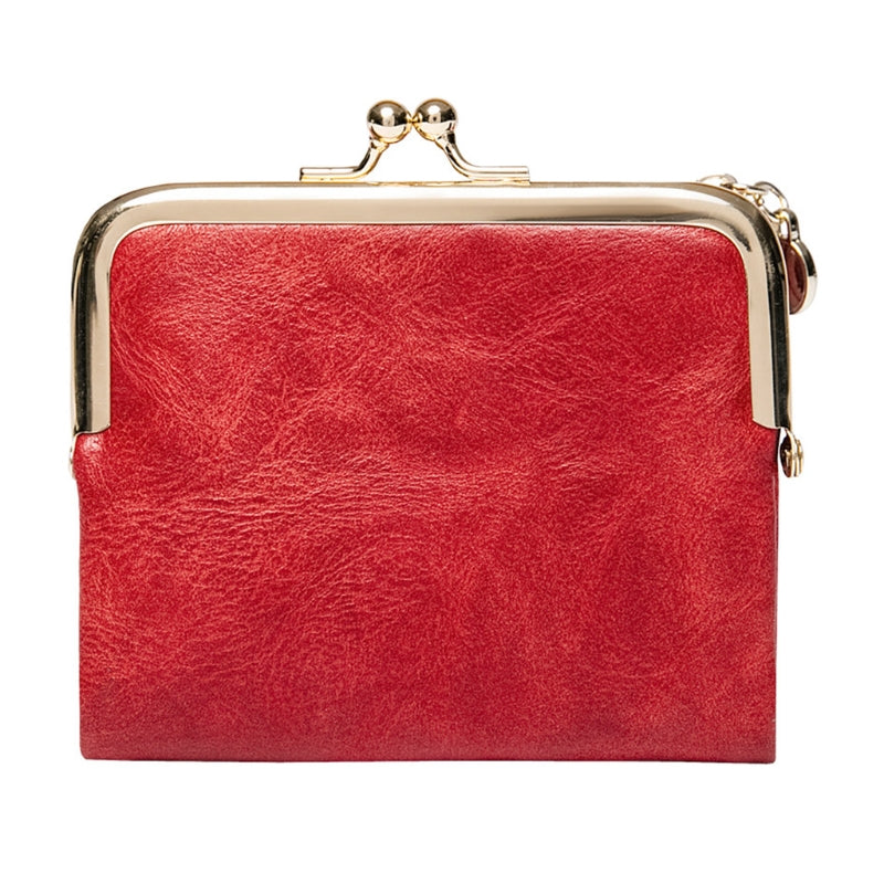 Cowhide Retro Short Wallet Women's Multifunctional Clip Coin Purse