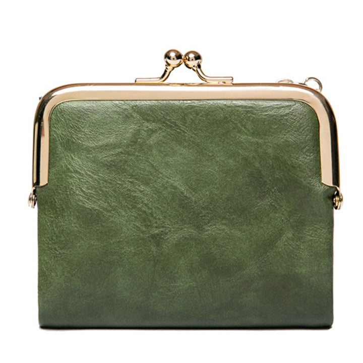 Cowhide Retro Short Wallet Women's Multifunctional Clip Coin Purse