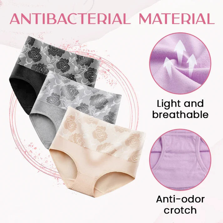 Cotton High Waist Abdominal Slimming Hygroscopic Antibacterial Underwear
