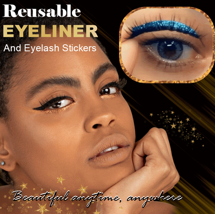 Reusable Eyeliner and Eyelash Stickers with Glitter